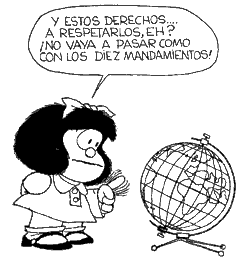 Viñeta de Mafalda sobre los Derechos Humanos.